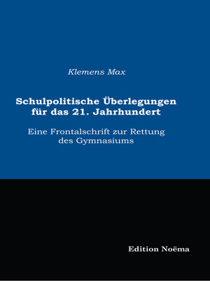 cover image of Schulpolitische Überlegungen für das 21. Jahrhundert